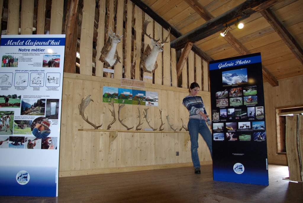 Inside the exhibition hall at Merlet Park