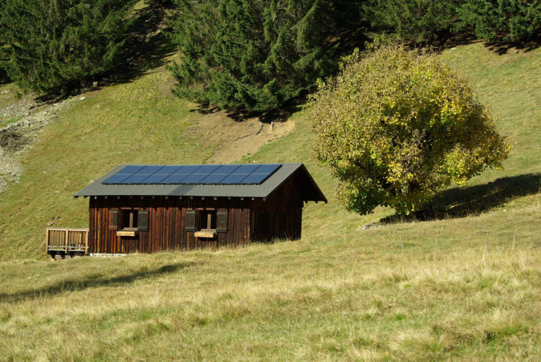 solar panels building at Merlet Park