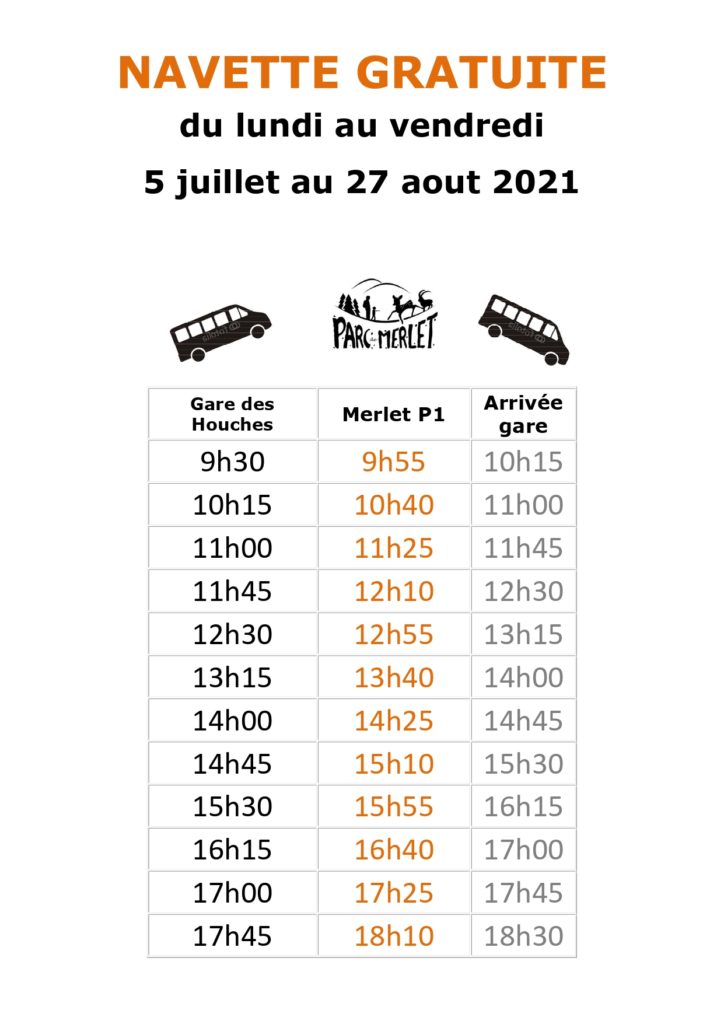Shuttle timetable